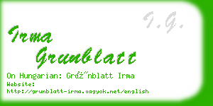 irma grunblatt business card
